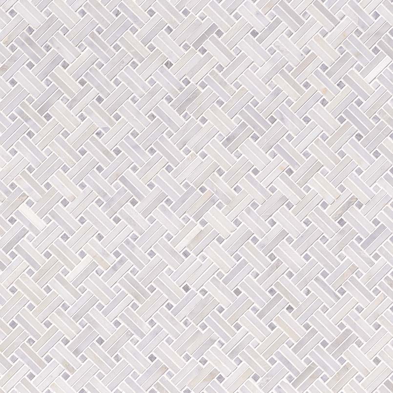 Greecian White Basketweave Pattern-2 Polished