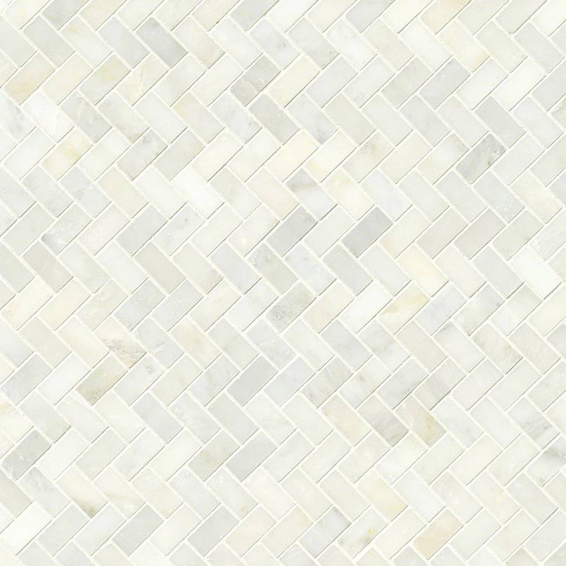 Greecian White Herringbone Pattern
