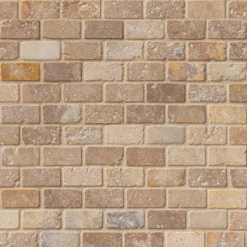 Tuscany Scabas 1x2 Tumbled In 12x12 Mesh