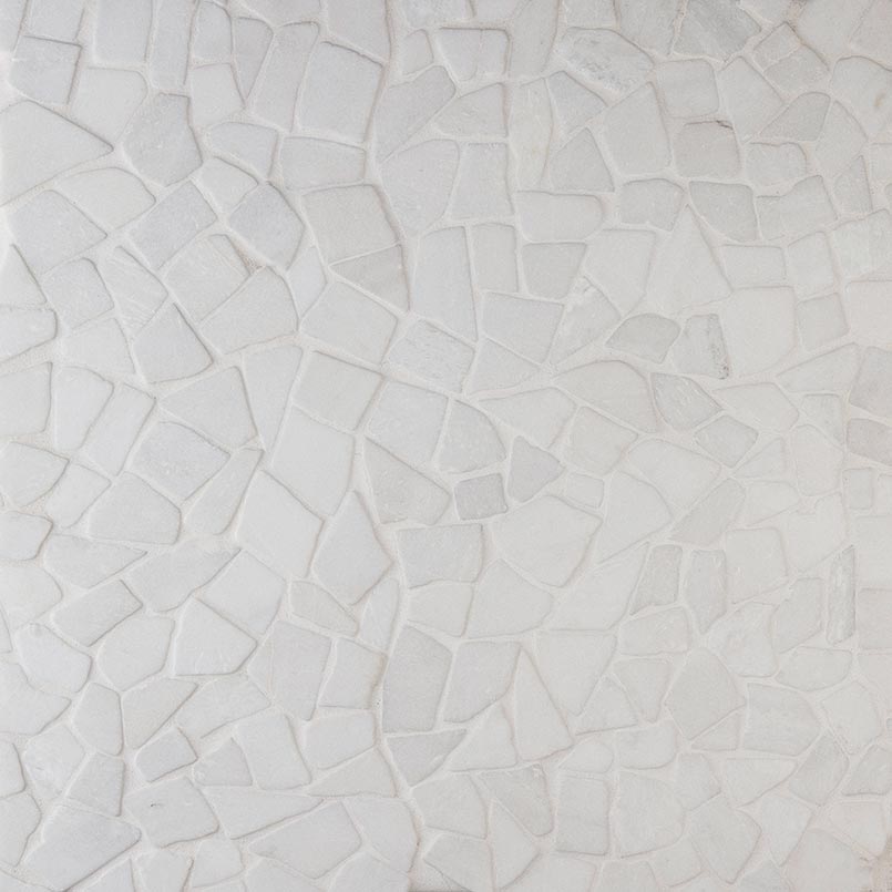 White Flat Pebbles Meshed 16x16